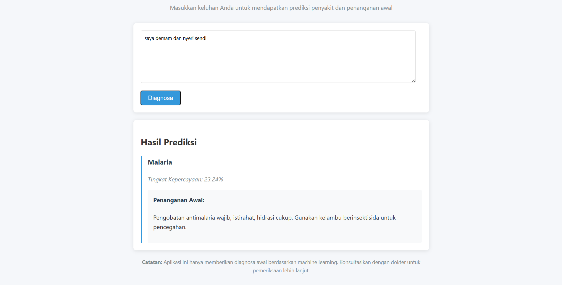 Disease Prediction Interface